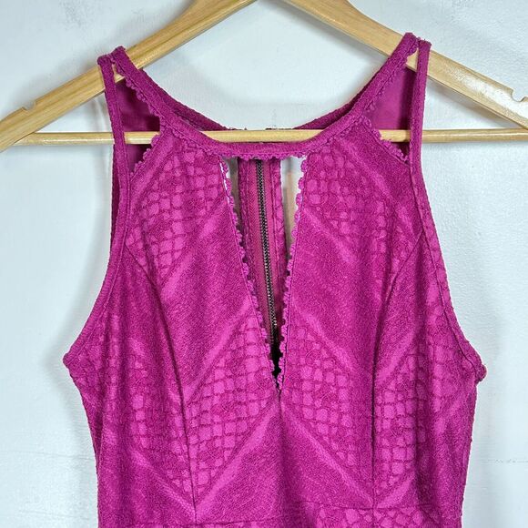 Free People Miss Connections Fuchsia Flirty Summer‎ Cutout Dress Woman’s 4 - Picture 4 of 14